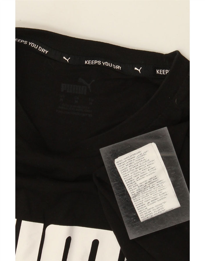 Мужская футболка с рисунком Puma, черный хлопок, средний размер