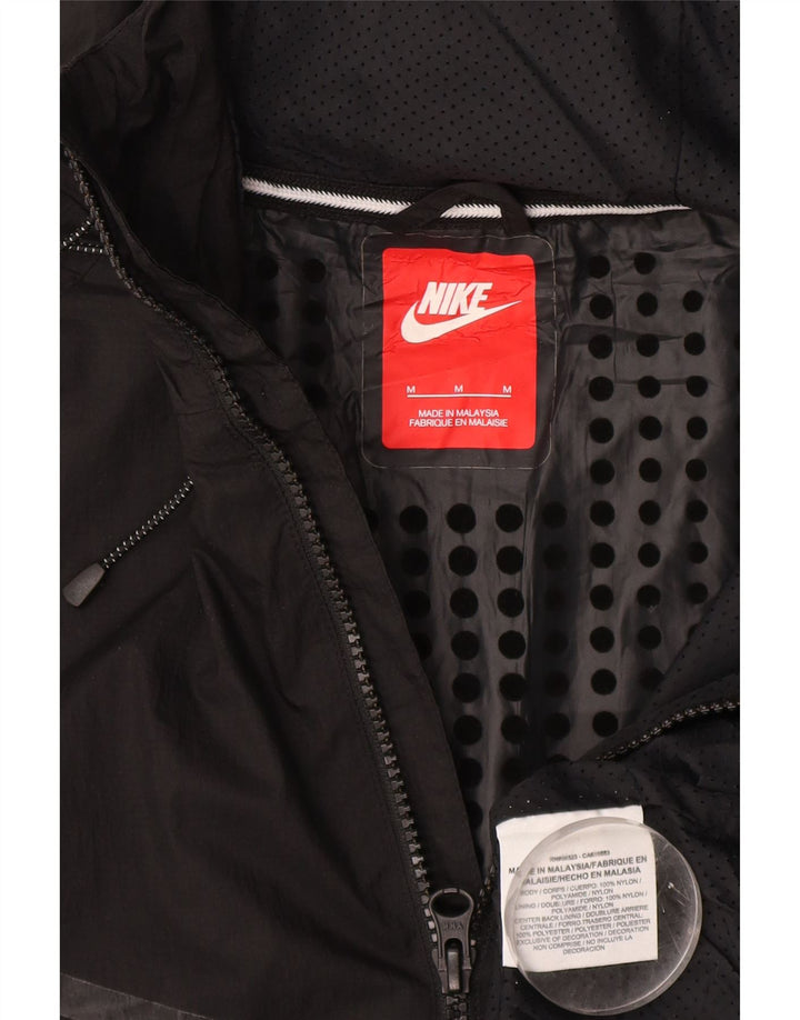 Мужская спортивная куртка с капюшоном Nike, средний черный нейлон