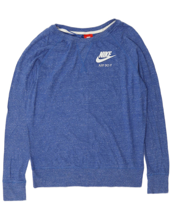 Женский свитер Nike UK 14, хлопковый средний синий в крапинку