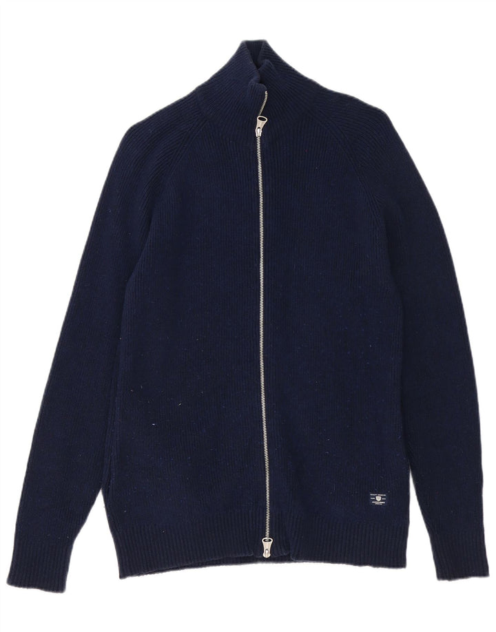 Мужской кардиган Jack & Jones, средний темно-синий хлопковый свитер