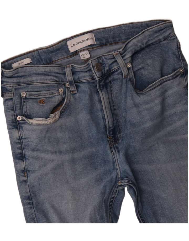 Женские джинсы скинни CALVIN KLEIN W32 L32 синие, хлопок