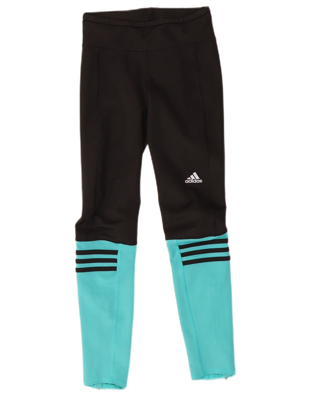 Женские леггинсы ADIDAS Climalite UK 0/2 2XS, черные, полиэстер с цветными блоками