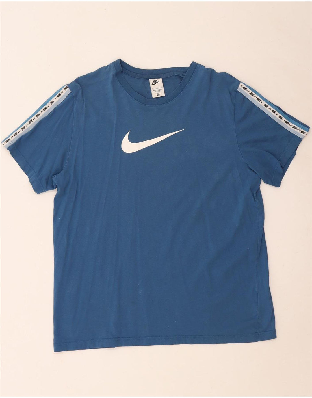 Мужская футболка с рисунком NIKE XL, синяя, хлопок
