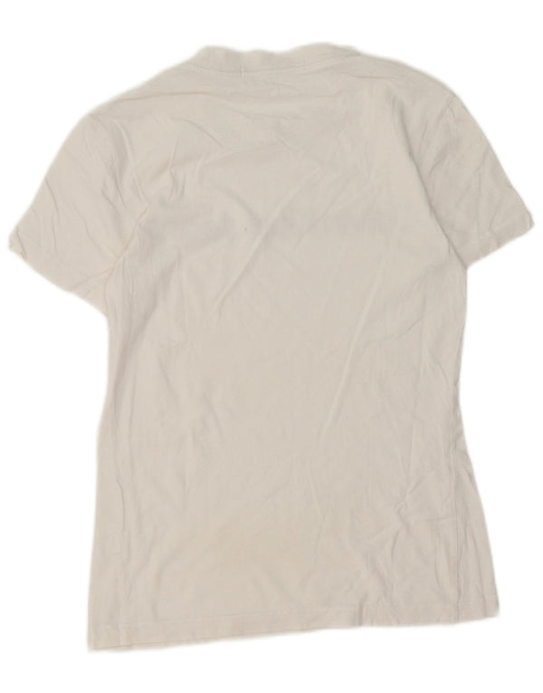 Женская футболка с рисунком Calvin Klein Jeans Top UK 10, маленькая, белый хлопок