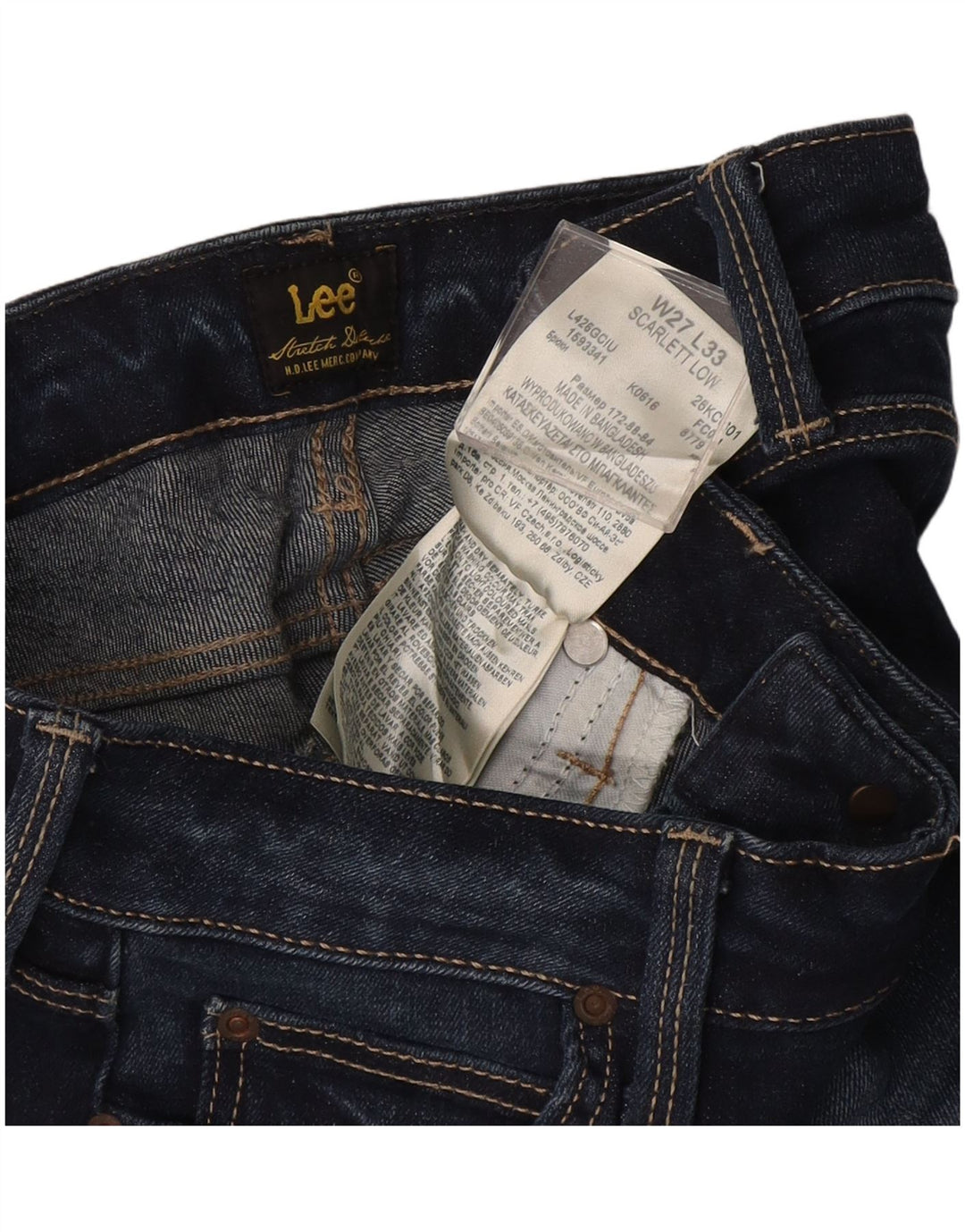 Женские джинсы скинни LEE Scarlett Low Skinny W27 L33, темно-синий, хлопок