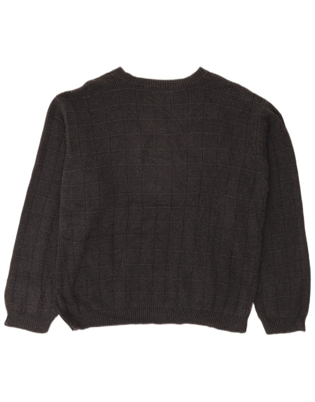 IZOD Мужской джемпер с вырезом лодочкой, большой серый хлопковый свитер в клетку