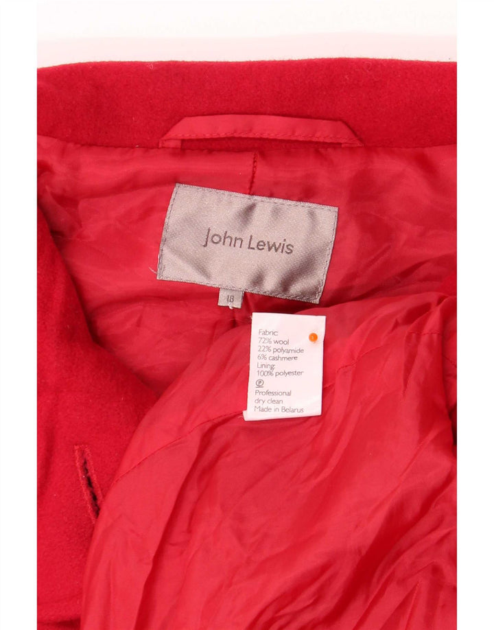 Женское пальто John Lewis UK 18 XL, красное шерстяное