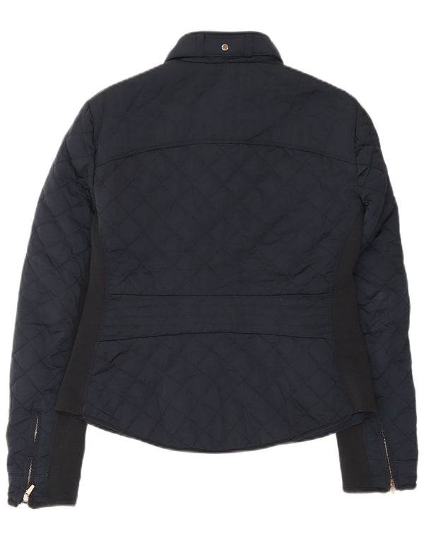 Женская стеганая куртка Zara UK 14, темно-синяя, большая