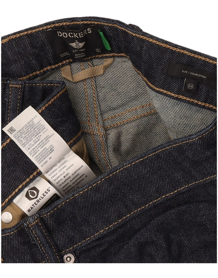 Мужские узкие джинсы Dockers W34 L32, темно-синий хлопок