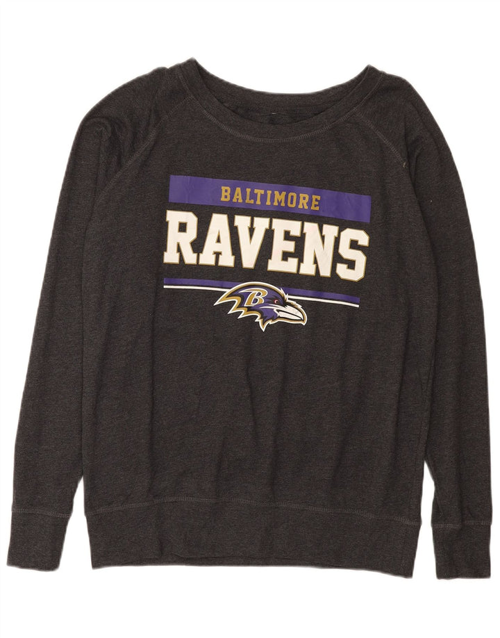 NFL Mens Baltimore Ravens Graphic Sweatshirt Jumper Large Grey Cotton