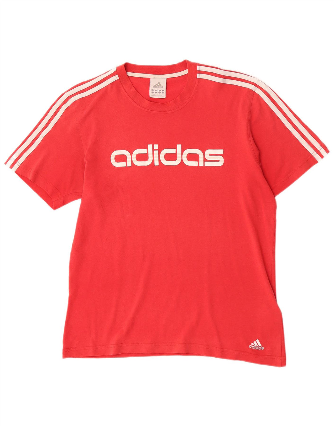 Мужская футболка Adidas с рисунком из хлопка среднего красного цвета
