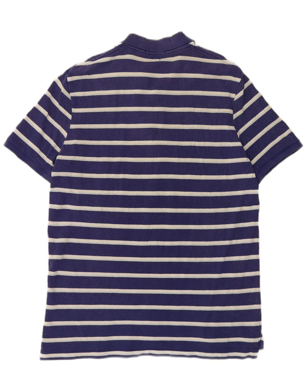 POLO RALPH LAUREN Мужская рубашка-поло классического кроя среднего размера, темно-синяя полоска