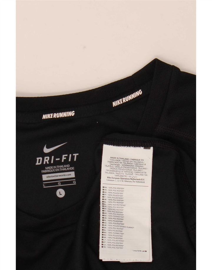 Мужской топ Nike Dri Fit с длинным рукавом, большой черный полиэстер