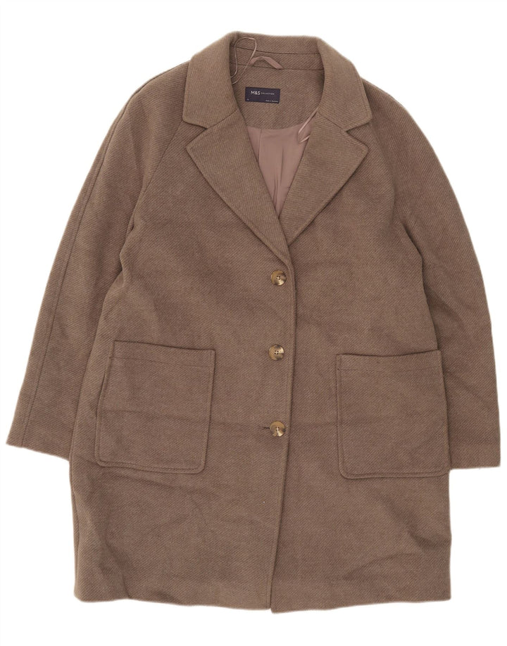 Женское пальто Marks & Spencer UK 18 XL серое из полиэстера