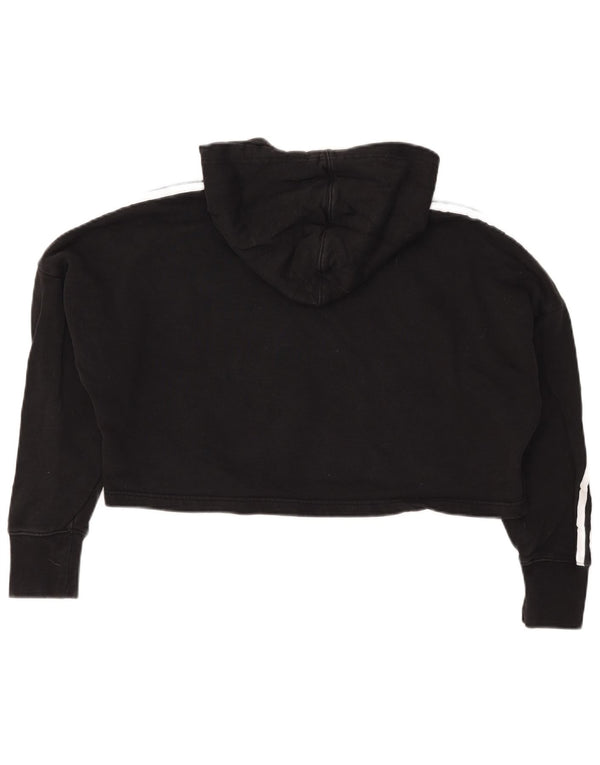 Женский укороченный джемпер с капюшоном Adidas Oversized UK 6 XS, черный хлопок