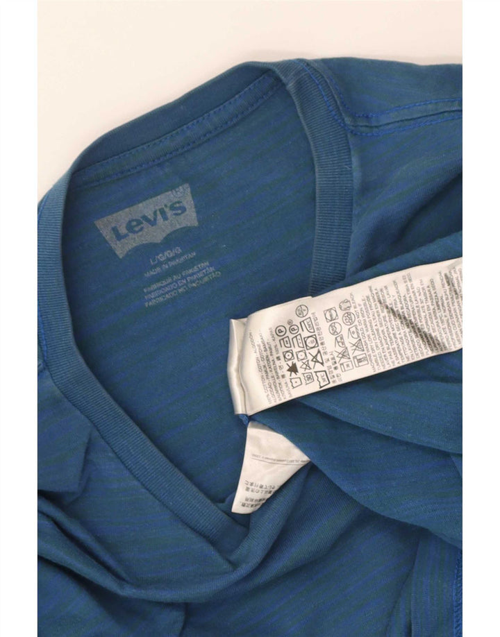 Мужской топ Levi's из хлопка с длинным рукавом, большая синяя полоска