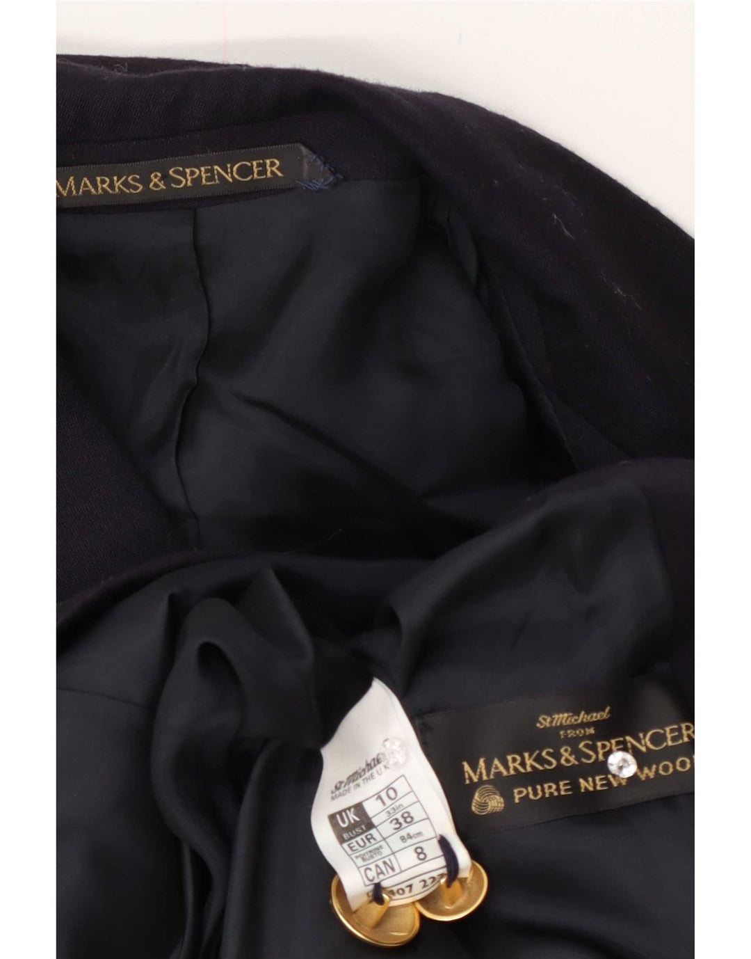 Женский пиджак оверсайз Marks & Spencer UK 10, маленький темно-синий