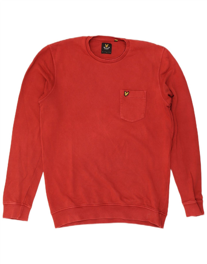 Мужской свитер Lyle & Scott, большой красный хлопковый джемпер