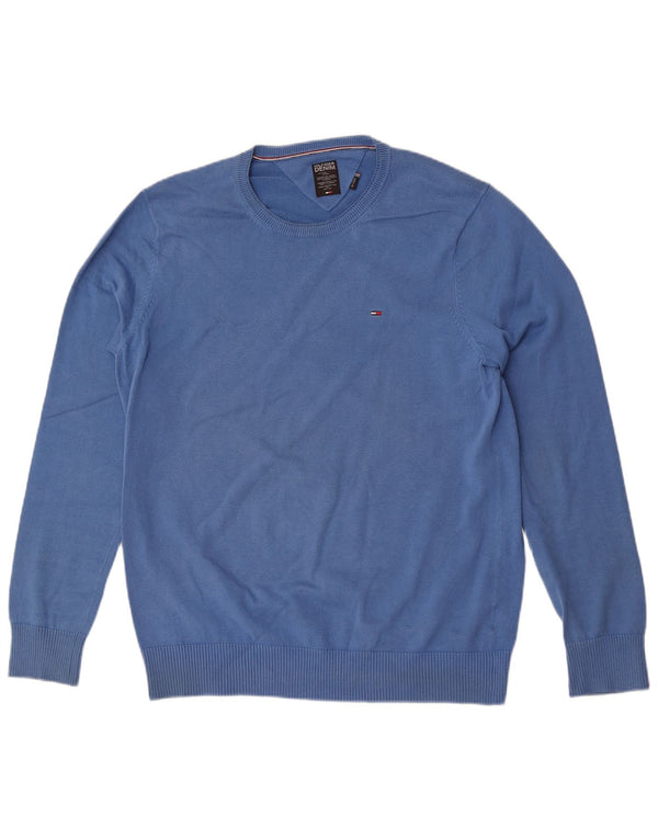 Мужской джемпер с круглым вырезом Tommy Hilfiger 2XL, синий хлопок