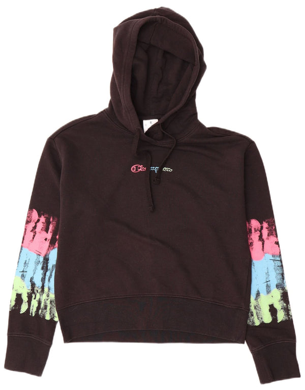 Женский джемпер с капюшоном большого размера Champion UK 10, маленький черный