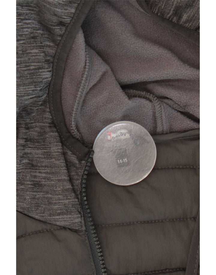 Berghaus Утепленная куртка с капюшоном для мальчиков 14-15 лет Серый полиэстер с цветными блоками