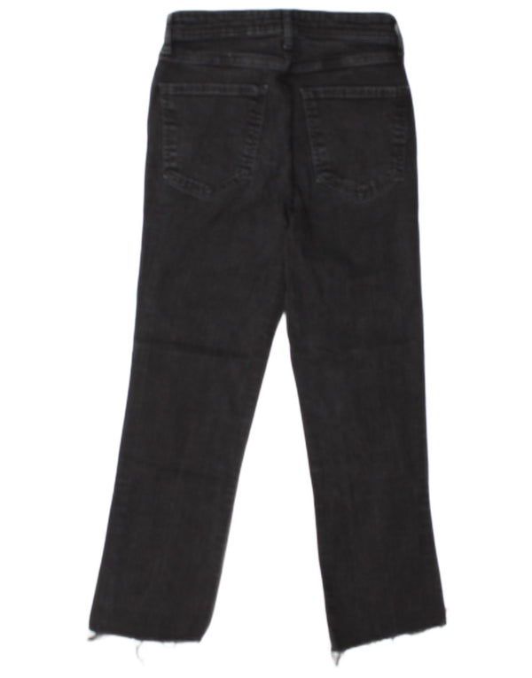 Zara Womens Crop High Waist Jeans EU 38 Small W28 L25 Black Cotton