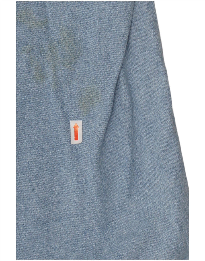 CARRERA Мужская джинсовая рубашка с коротким рукавом, размер 43/44 XL, синяя, хлопок