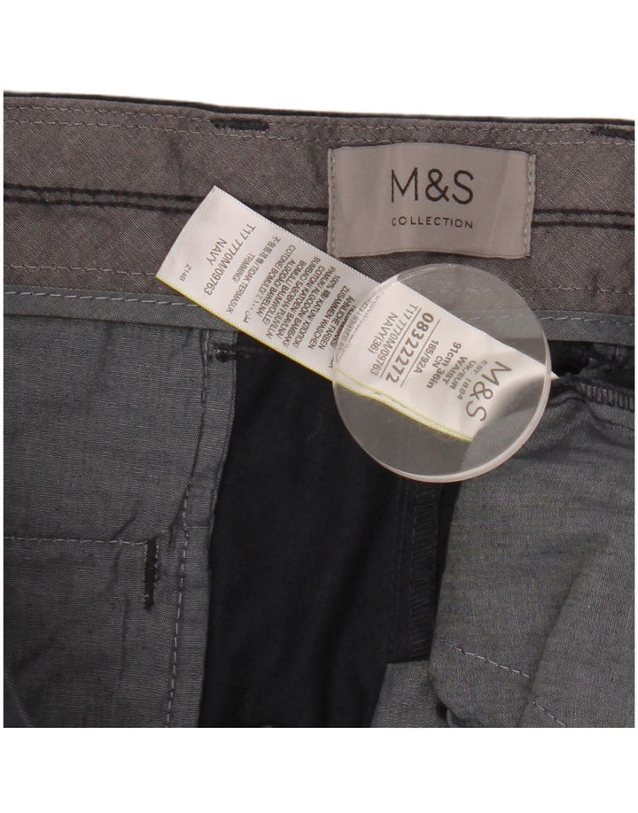 Мужские шорты-чиносы Marks & Spencer W36, большие, темно-синие, хлопковые