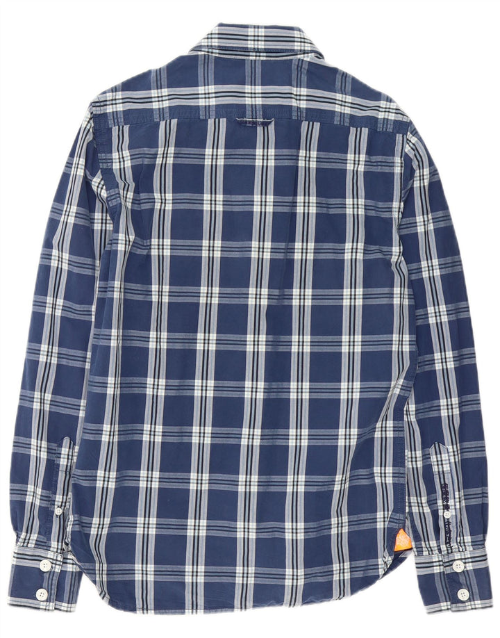 Мужская рубашка Superdry среднего размера, темно-синяя клетка, хлопок
