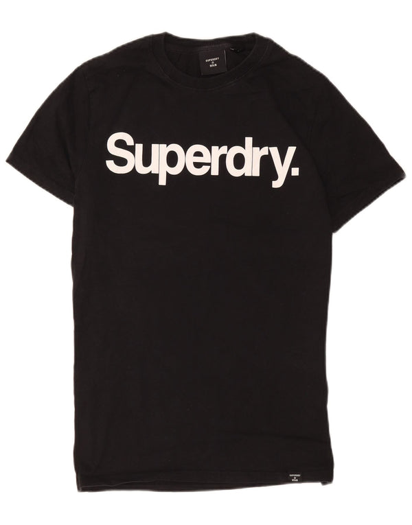Мужская футболка с рисунком Superdry, топ среднего размера, черный хлопок