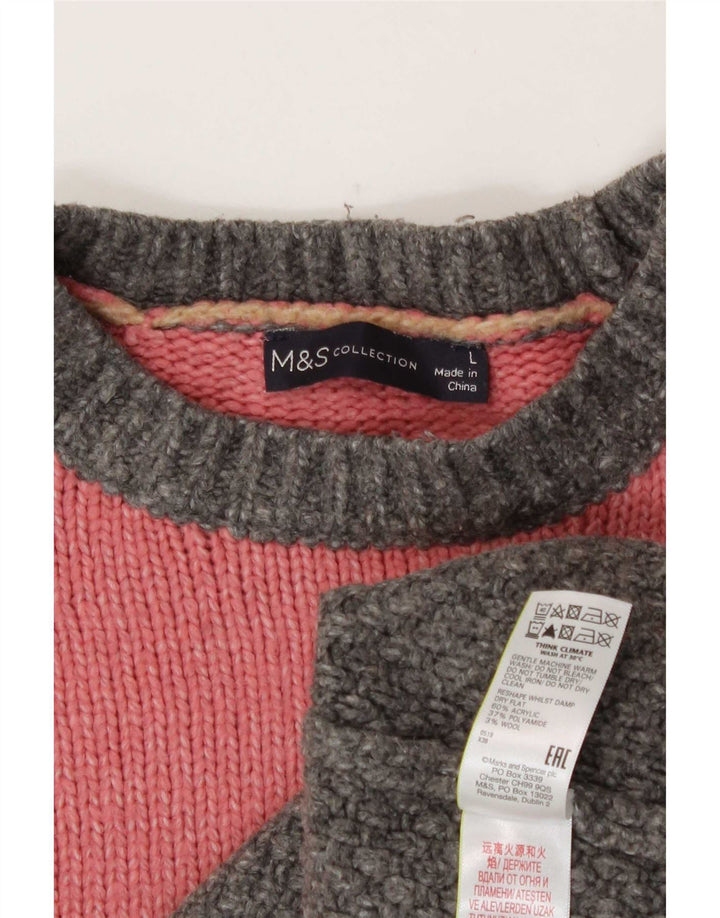 Женский джемпер с круглым вырезом Marks & Spencer, Великобритания, 16, большой, разноцветный