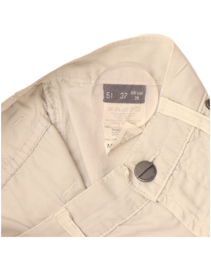 TRUSSARDI Мужские прямые повседневные брюки W35 L30, белый хлопок