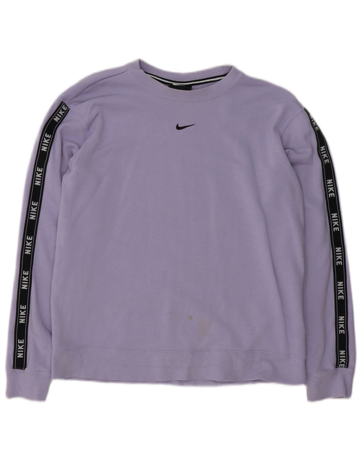 Женский свитер с рисунком Nike UK 14, хлопковый средний фиолетовый цвет