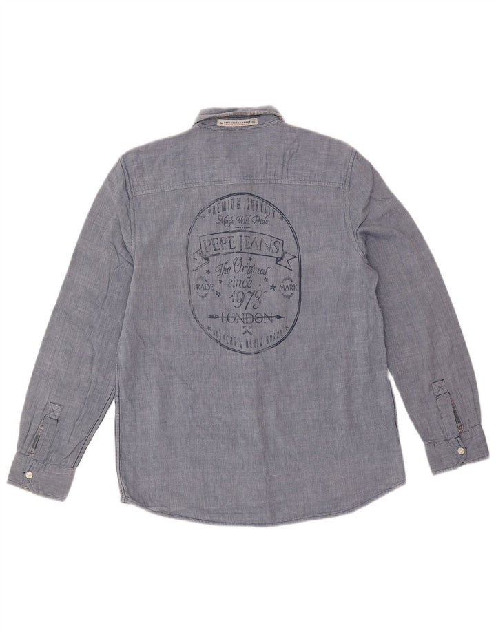 Рубашка женская PEPE Jeans UK 14 средний синий