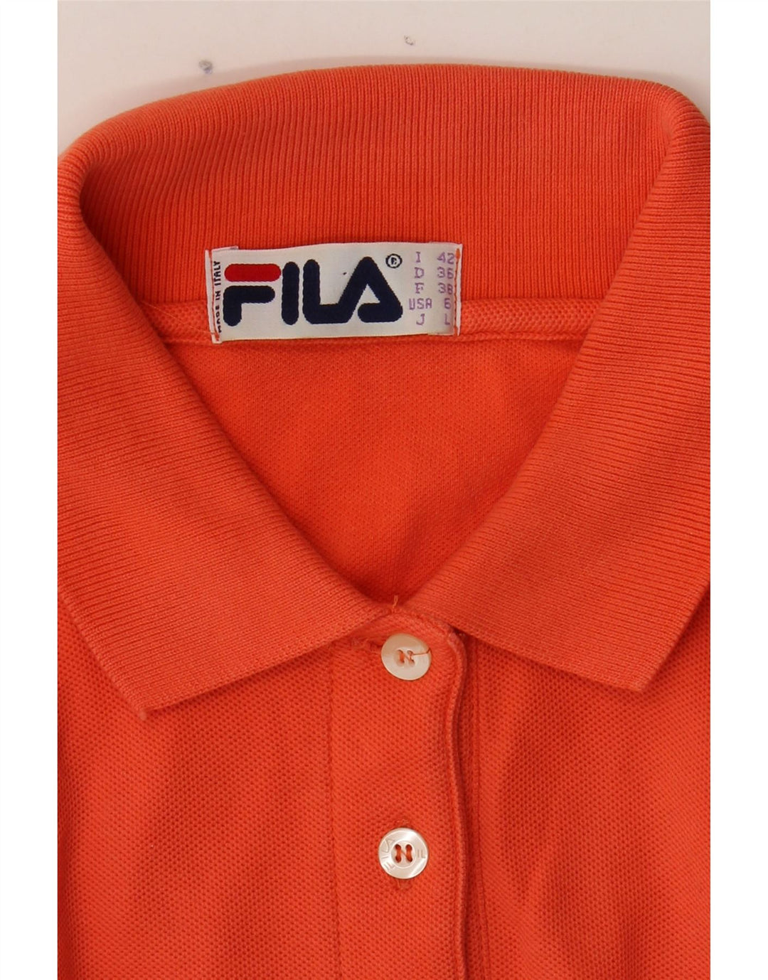 FILA Womens Sleeveless Polo Shirt IT42 Medium Orange Vintage Fila and Second-Hand Fila from Messina Hembry 