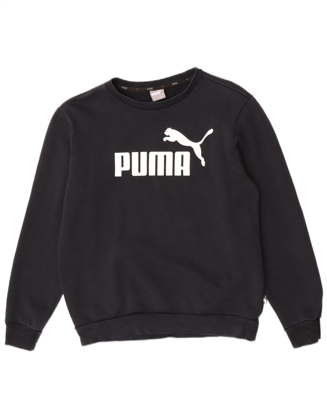 Мужской свитшот с рисунком Puma, хлопковый джемпер среднего размера, черный