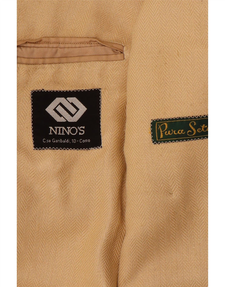 Винтажный мужской двубортный пиджак IT 50, большой бежевый