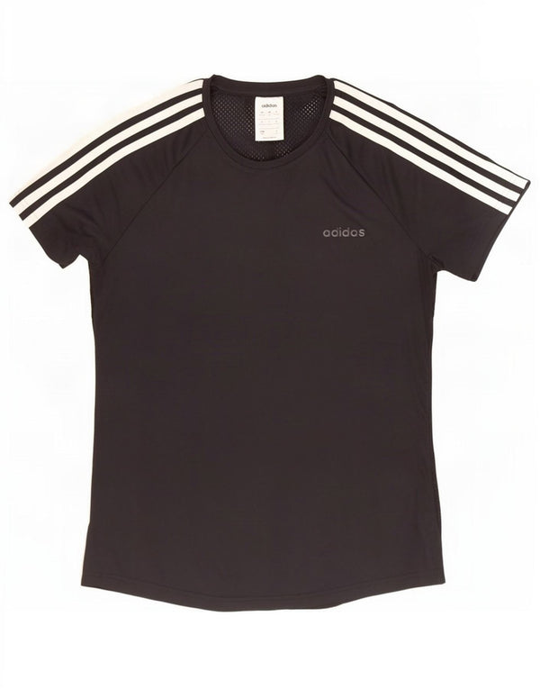 Женская футболка Adidas Climalite Top UK 12/14, средний черный полиэстер