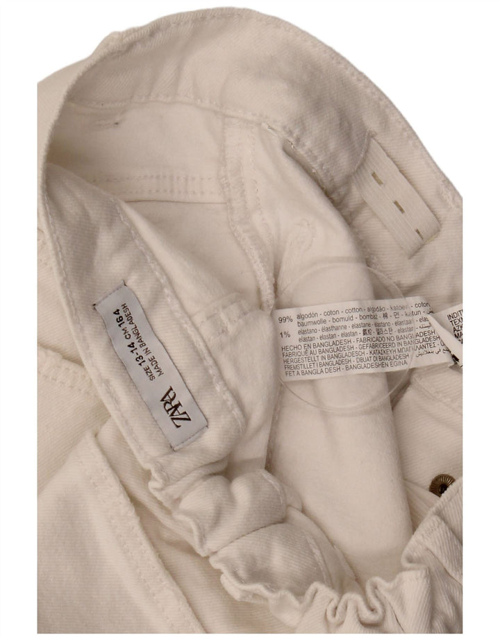 Джинсовые шорты ZARA для девочек 13–14 лет W27, белый хлопок