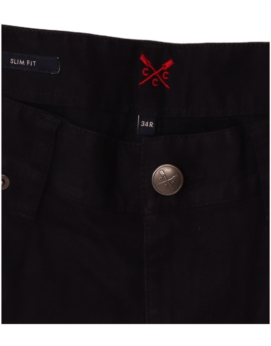 ЭКИПАЖНАЯ ОДЕЖДА Женские облегающие повседневные брюки W34 L31 Темно-синие хлопковые