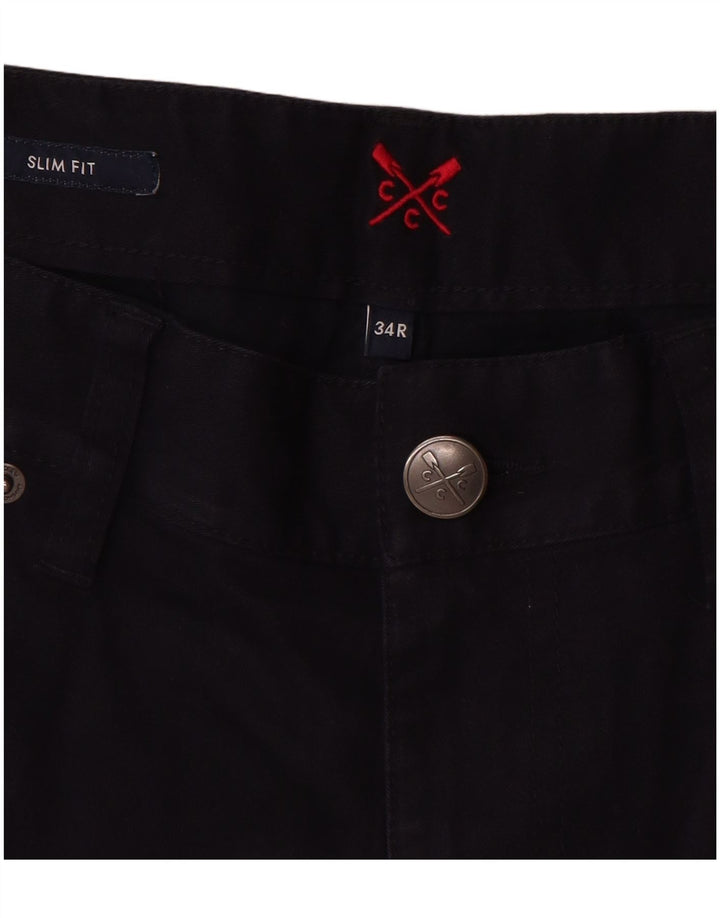 ЭКИПАЖНАЯ ОДЕЖДА Женские облегающие повседневные брюки W34 L31 Темно-синие хлопковые