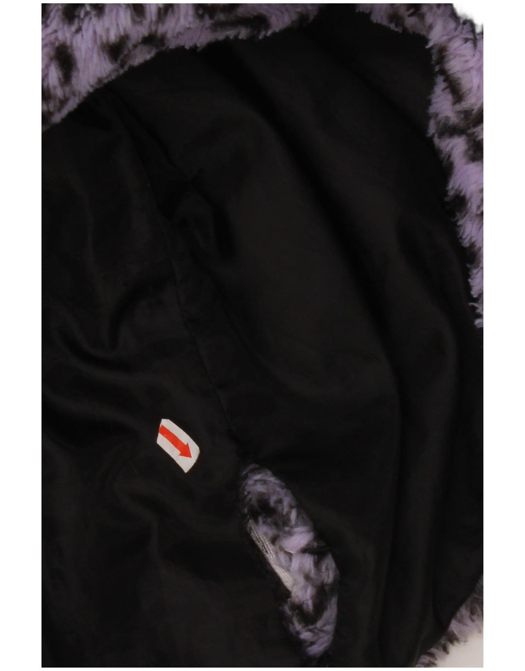 ВИНТАЖНАЯ женская куртка-бомбер из искусственного меха UK 18 XL Фиолетовый с животным принтом