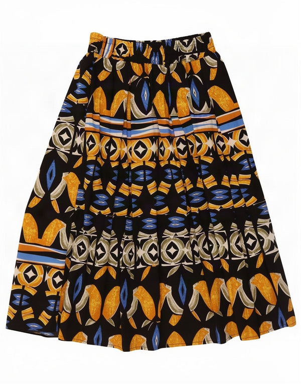 Vintage Womens Abstract Pattern Flared Skirt Medium W28 Multicoloured