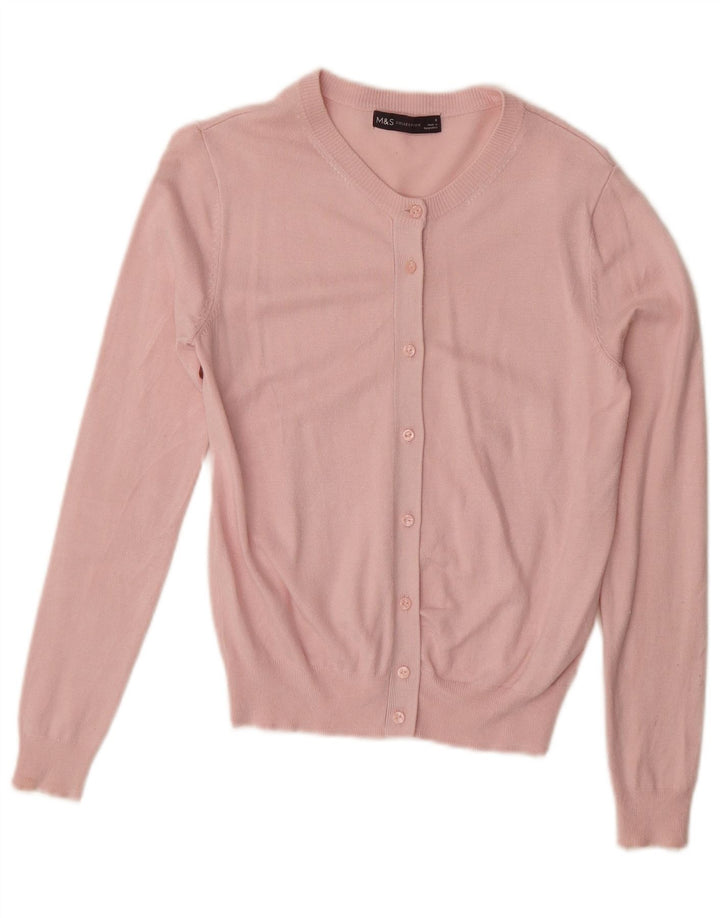 Женский свитер-кардиган MARKS & SPENCER UK 8, маленький, розовый, вискоза