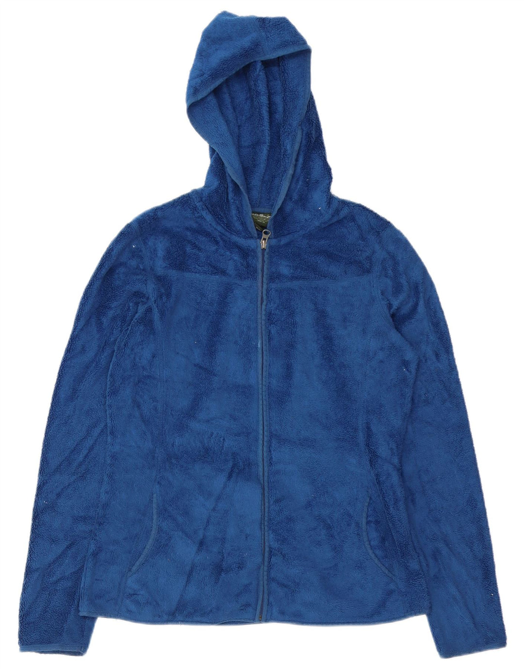 Женская флисовая куртка Eddie Bauer с капюшоном UK 14, средний синий полиэстер