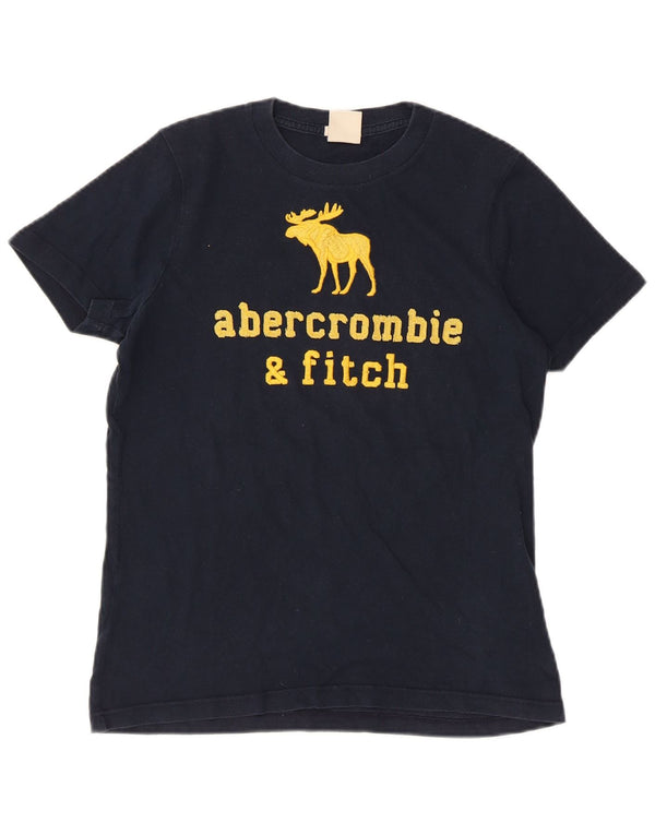 Футболка с рисунком Abercrombie & Fitch для мальчиков, топ 13–14 лет, размер XL, темно-синий