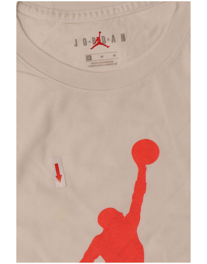 Мужская футболка Jordan с рисунком, средний белый хлопок, белый цвет