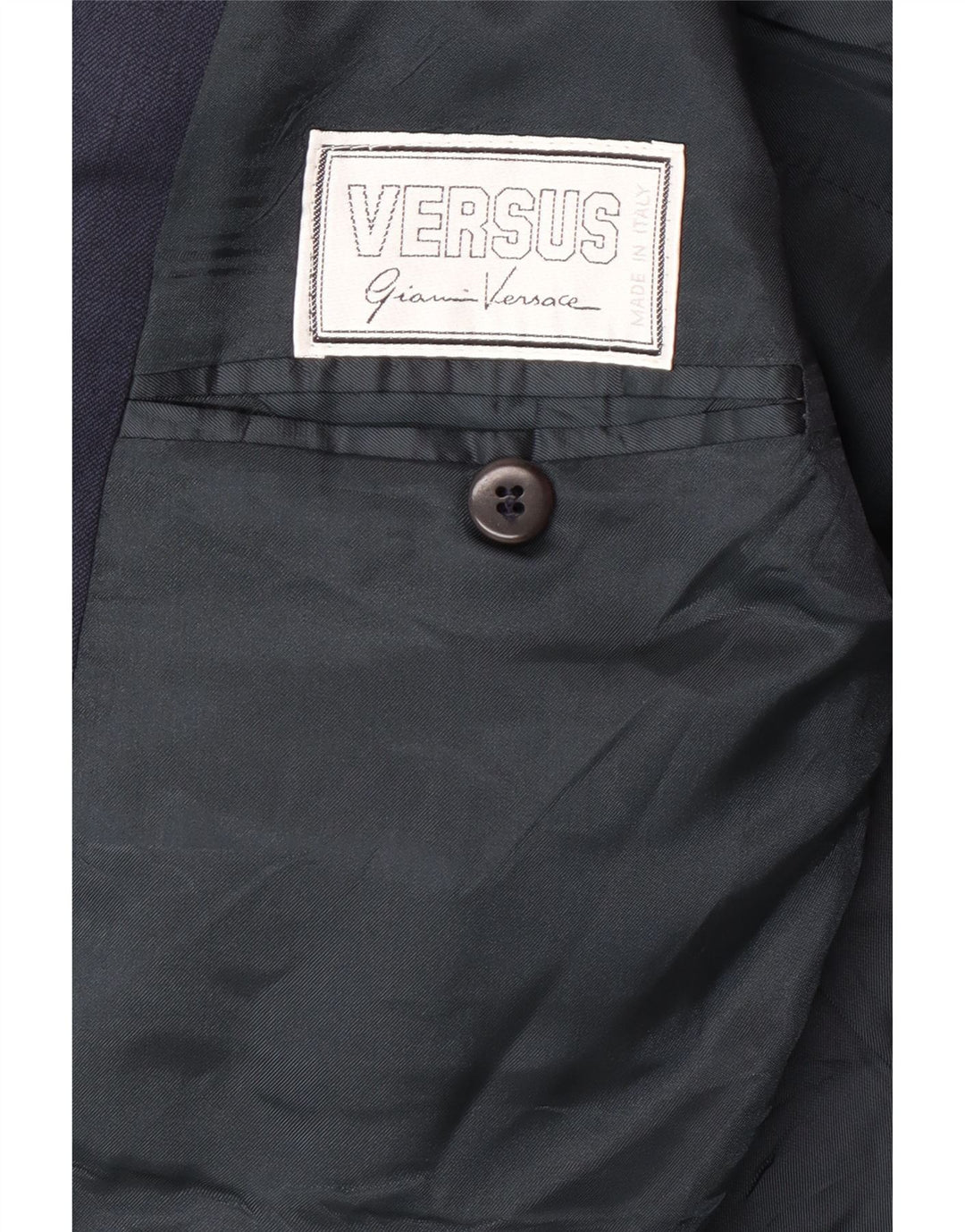 Мужской костюм-двойка GIANNI VERSACE UK 40, большой W30 L30, темно-синий, классический