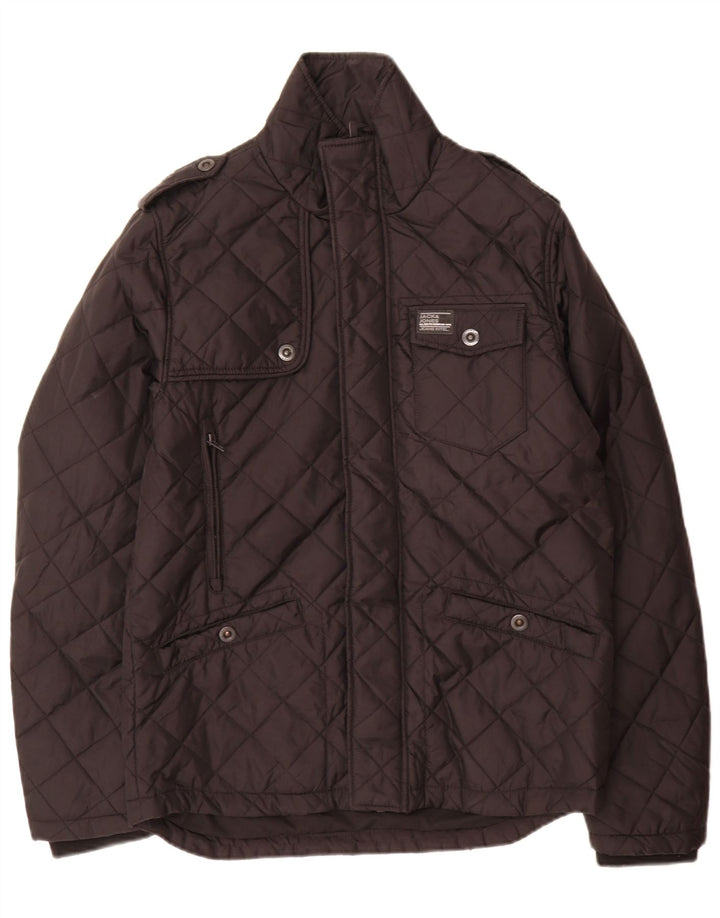 Мужская стеганая куртка Jack & Jones в стиле милитари UK 38, средний черный нейлон
