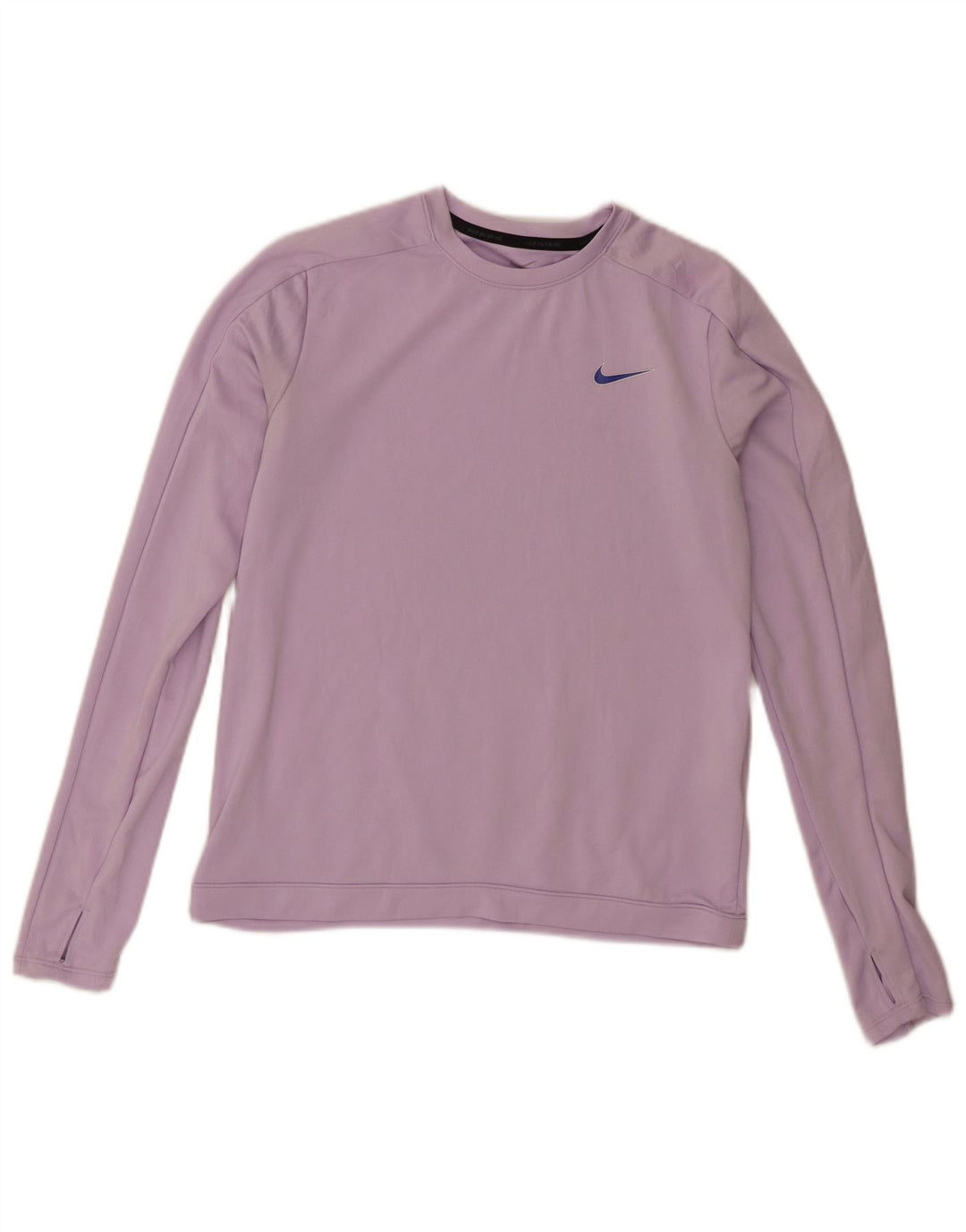 Женский топ с рисунком Nike Dri Fit с длинным рукавом UK 10, маленький сиреневый полиэстер